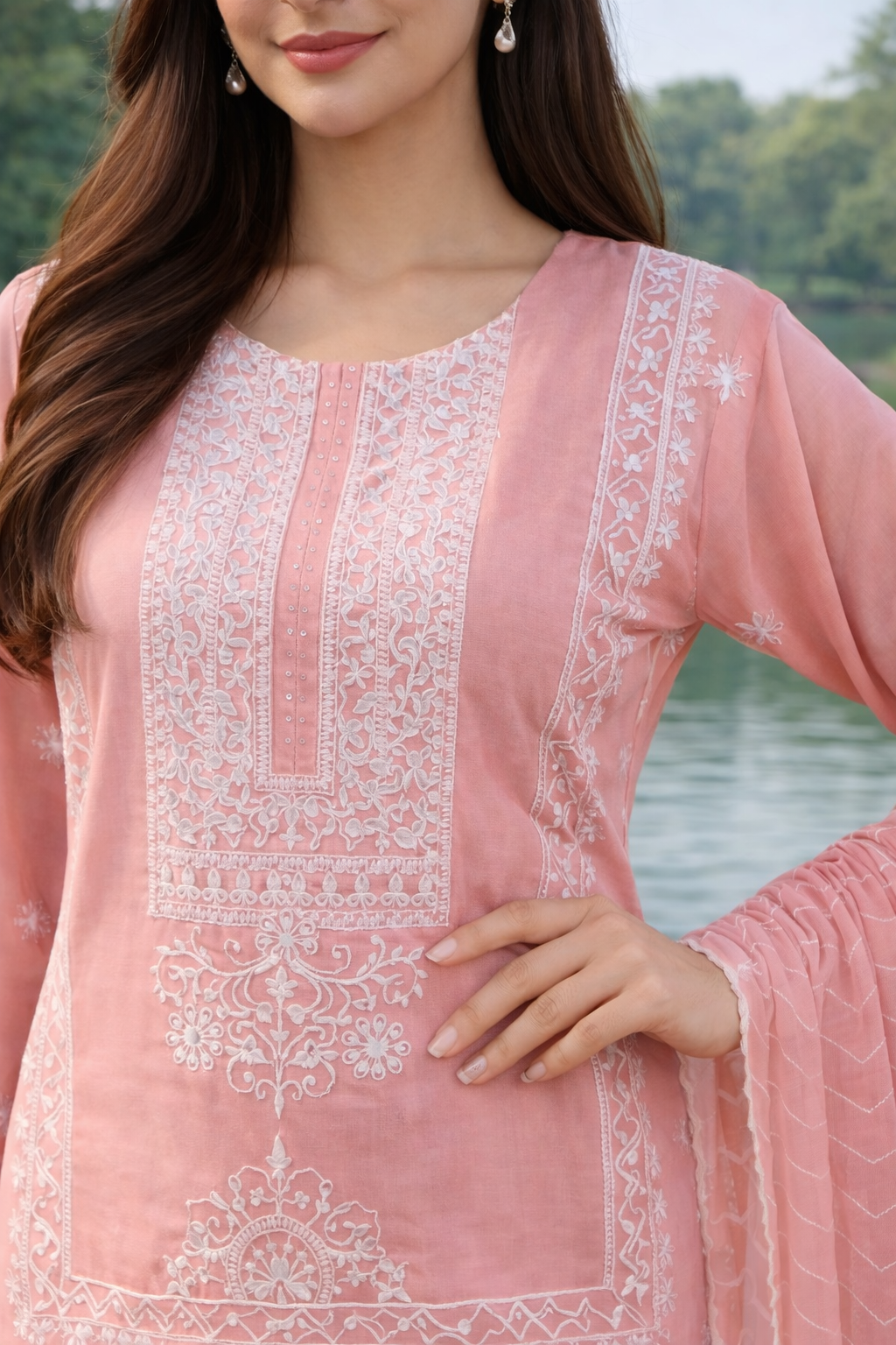Elegant 3 Piece Chiffon Suit – Lightweight & Graceful