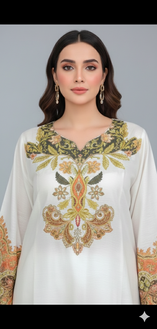 Bano Dora Premium Embroidered 2-Piece Suit – Luxury Collection