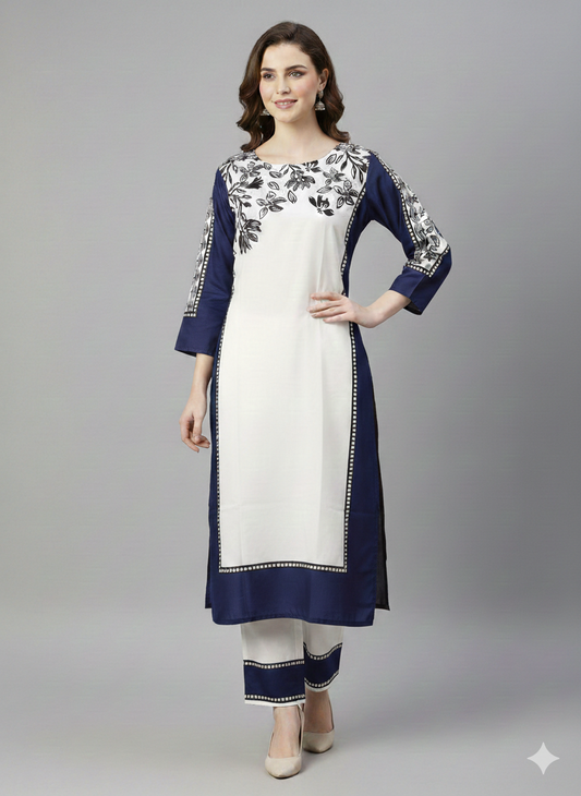 Premium Pure Silk 2-Piece Kaftan Set