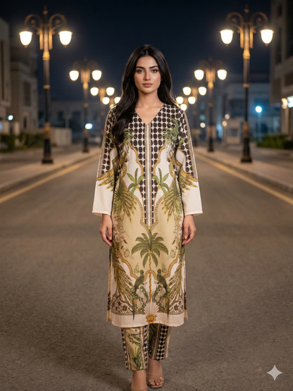 : Karachikurri Signature – Stitched All-Over Printed 2-Piece Lawn