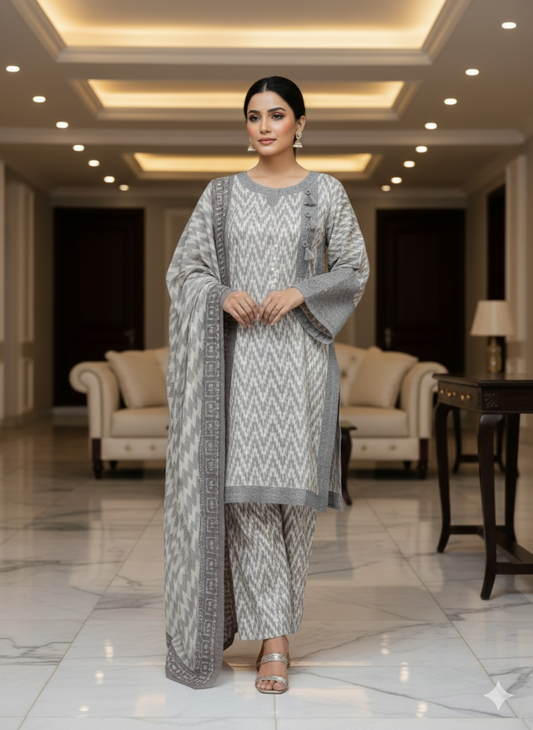 Pure Lawn 3-Piece Suit – Ready-to-Wear Digital Printed Set with Dupatta & Trouser