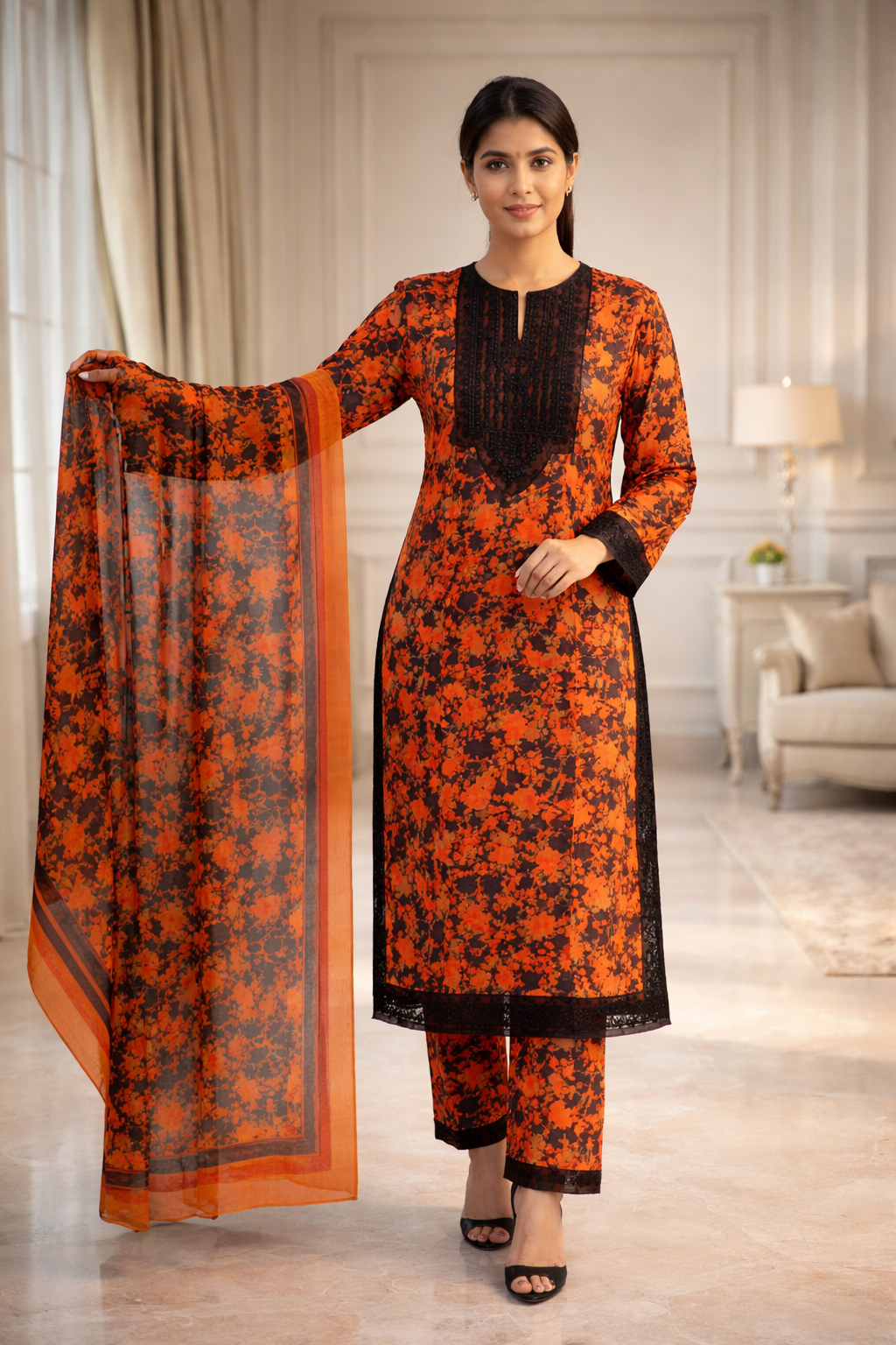 Pure Lawn 3 Piece Printed Suit