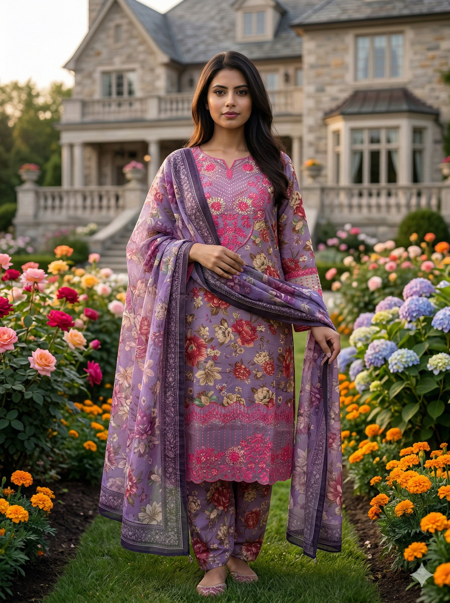 Summer Radiance – Premium 3-Piece Embroidered Lawn Ensemble