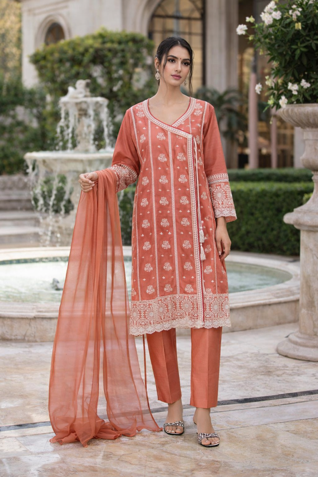 Elegant Soft Cotton 3 Piece Frock Dress 🌸