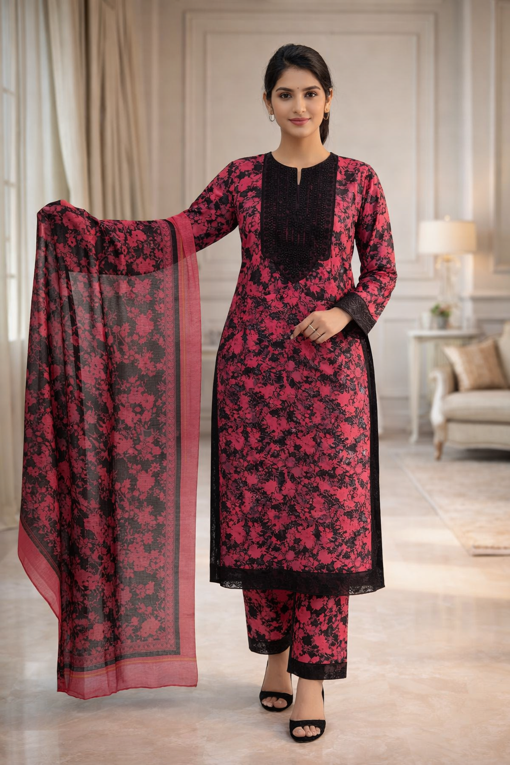 Pure Lawn 3 Piece Printed Suit