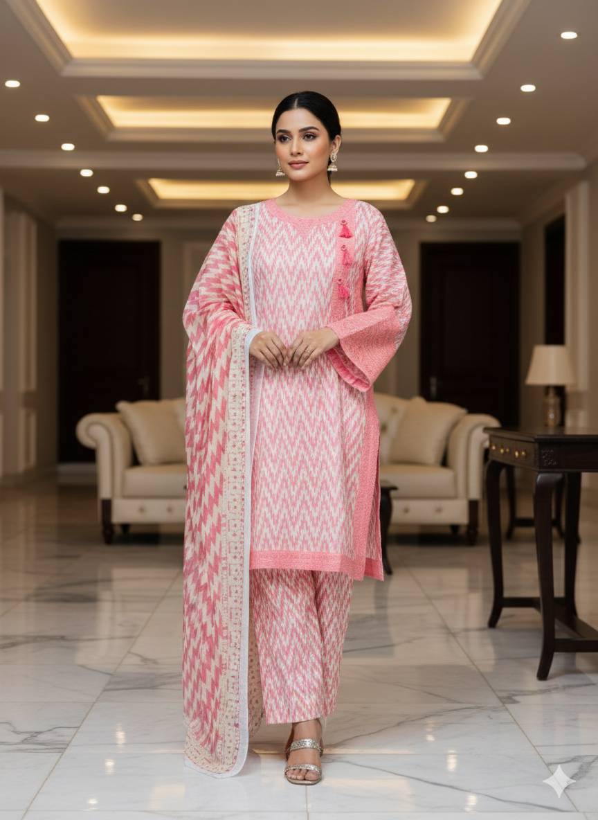 Pure Lawn 3-Piece Suit – Ready-to-Wear Digital Printed Set with Dupatta & Trouser