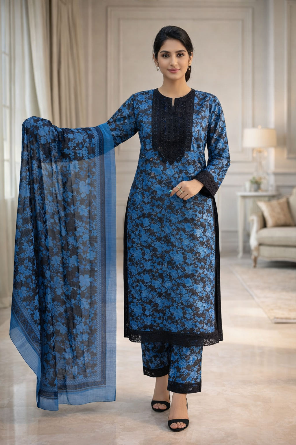 Pure Lawn 3 Piece Printed Suit