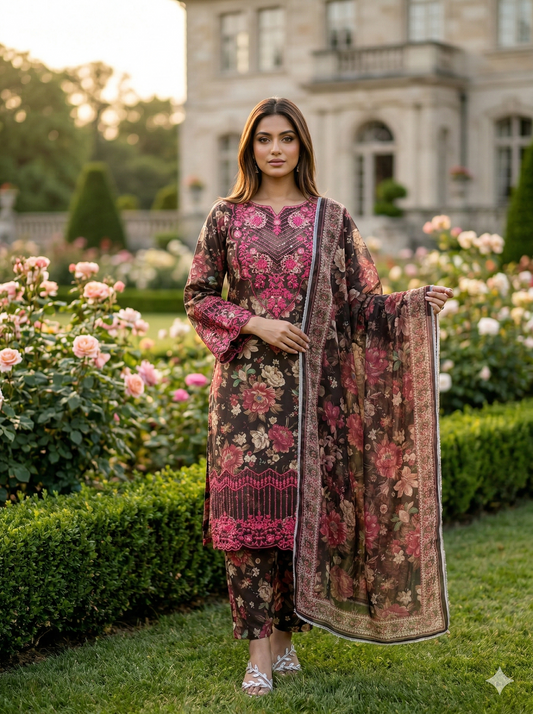 Summer Radiance – Premium 3-Piece Embroidered Lawn Ensemble