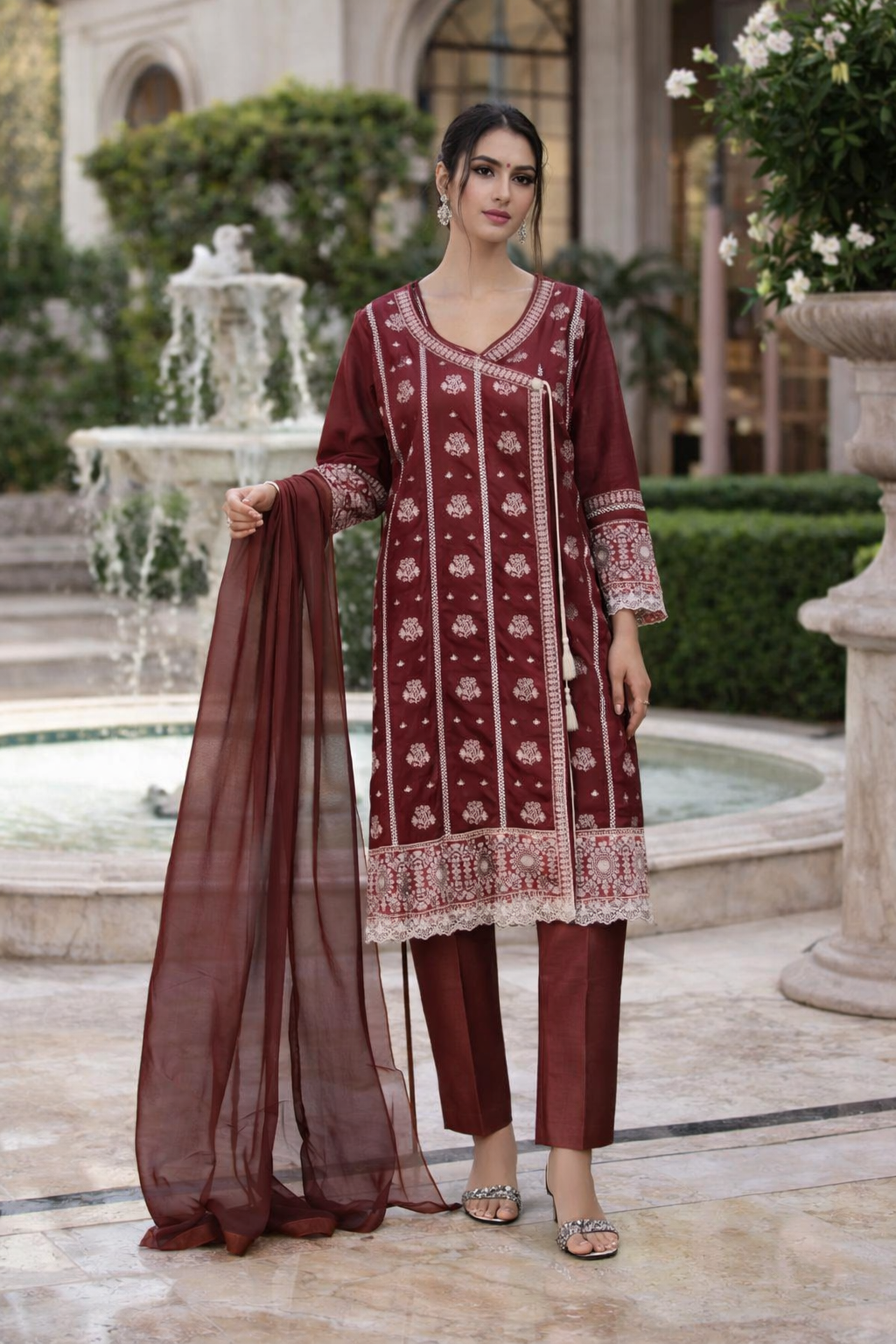 Elegant Soft Cotton 3 Piece Frock Dress 🌸