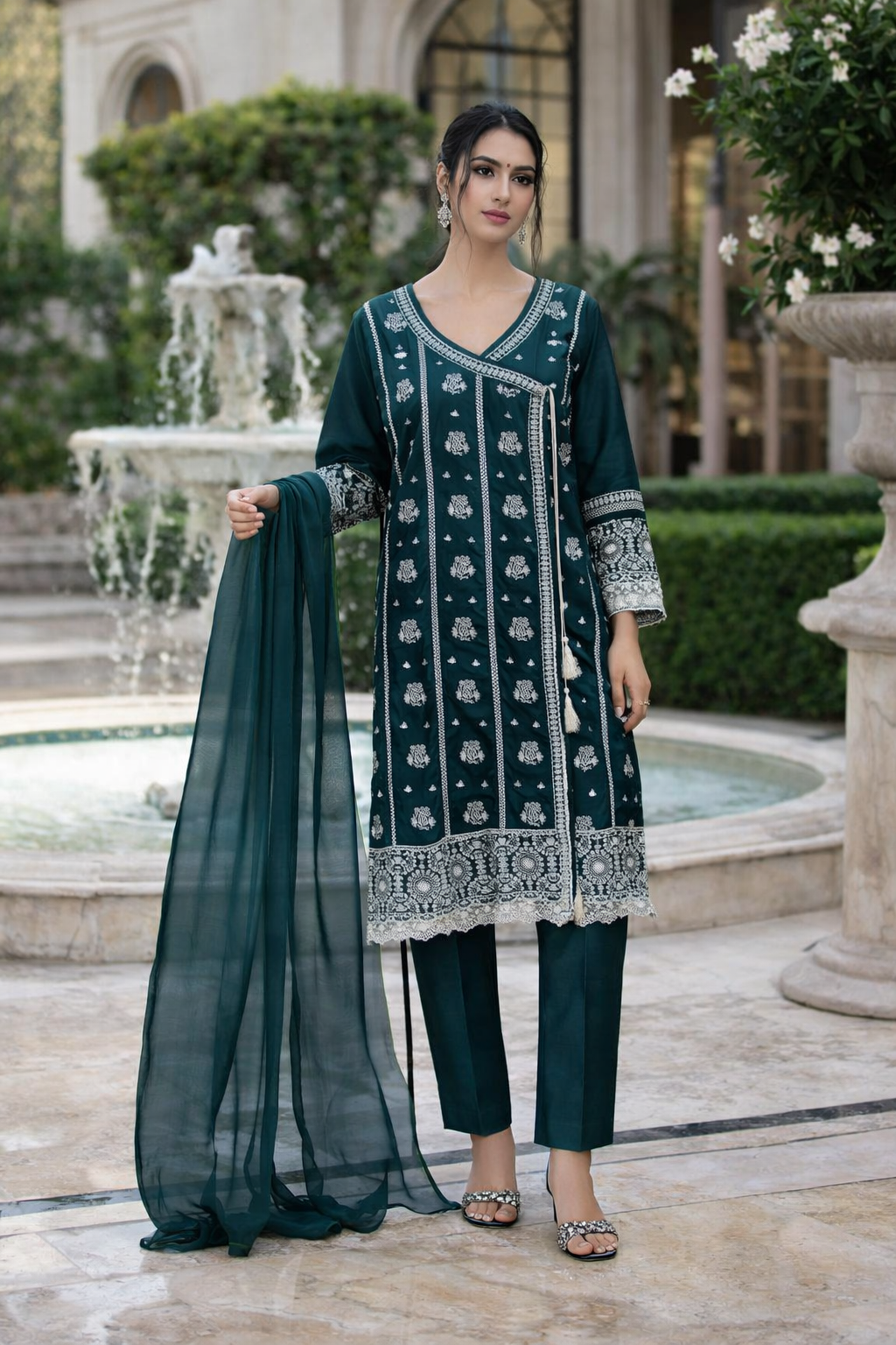 Elegant Soft Cotton 3 Piece Frock Dress 🌸