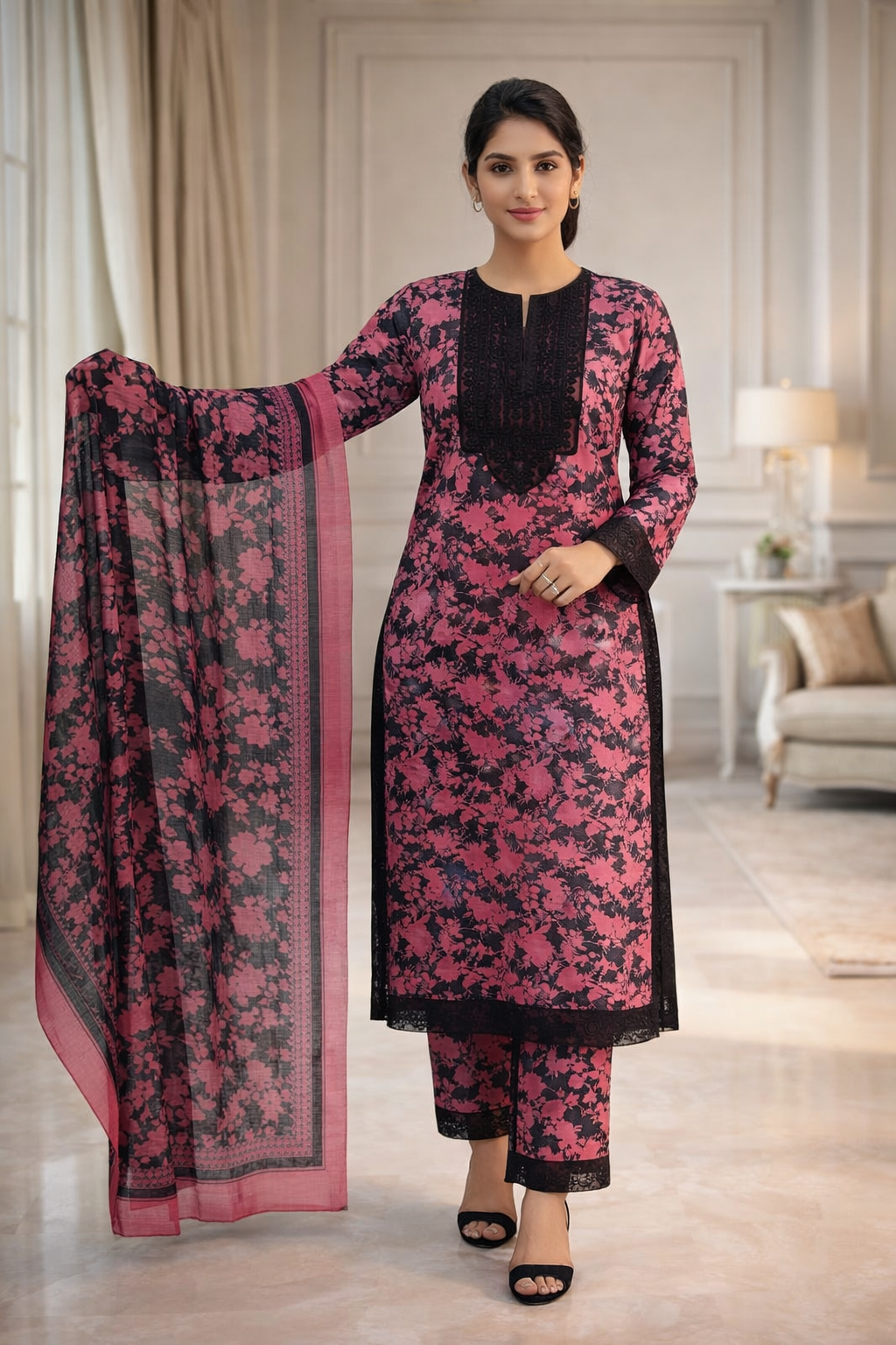 Pure Lawn 3 Piece Printed Suit