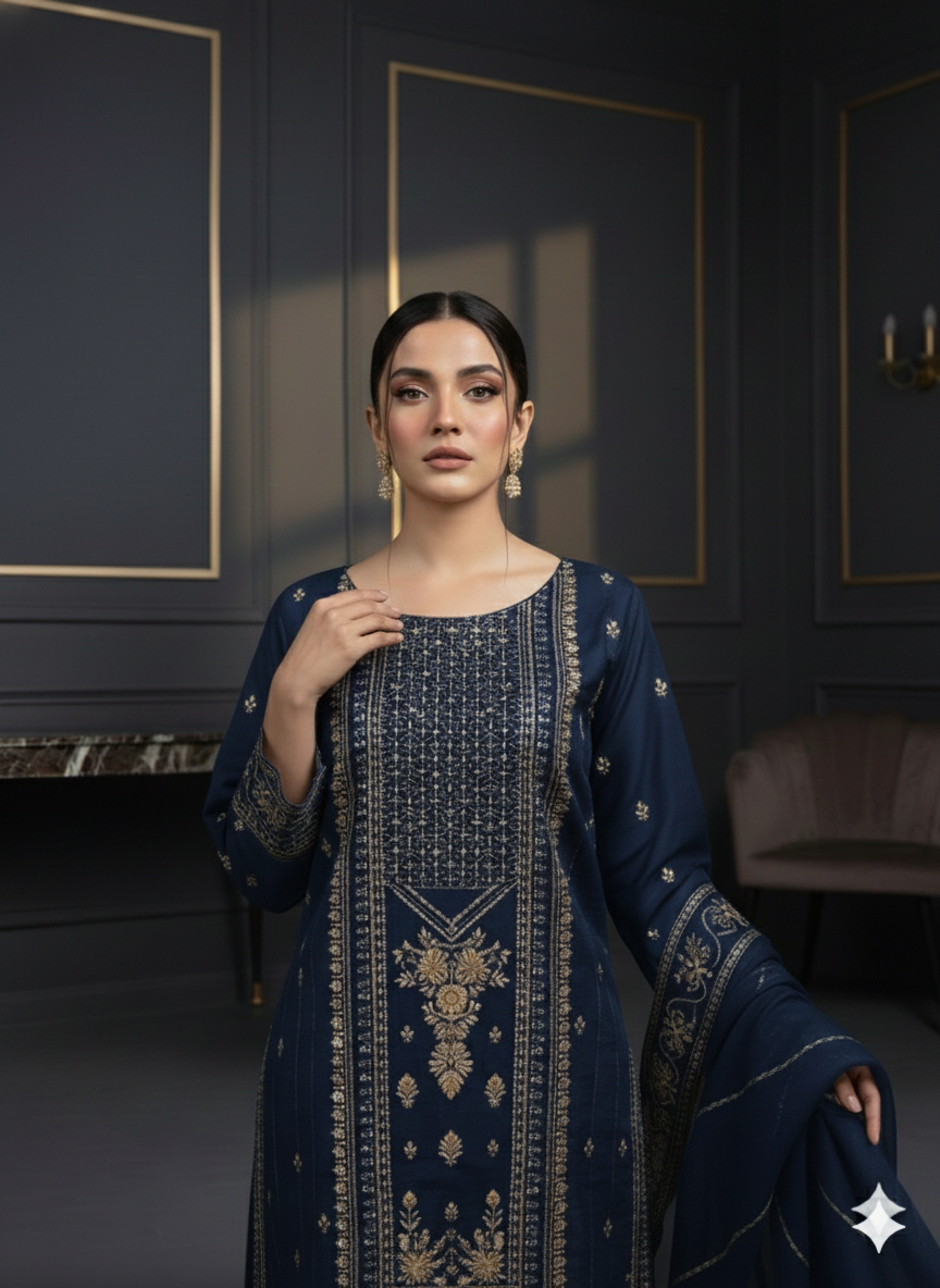Jashn-e-Eid Exclusive: Premium Imported 3-Piece Suit – Luxury Festive Edition