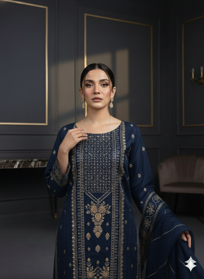 Jashn-e-Eid Exclusive: Premium Imported 3-Piece Suit – Luxury Festive Edition