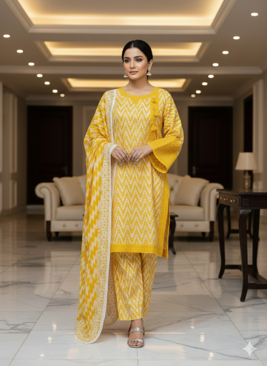 Pure Lawn 3-Piece Suit – Ready-to-Wear Digital Printed Set with Dupatta & Trouser