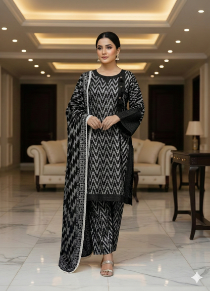 Pure Lawn 3-Piece Suit – Ready-to-Wear Digital Printed Set with Dupatta & Trouser