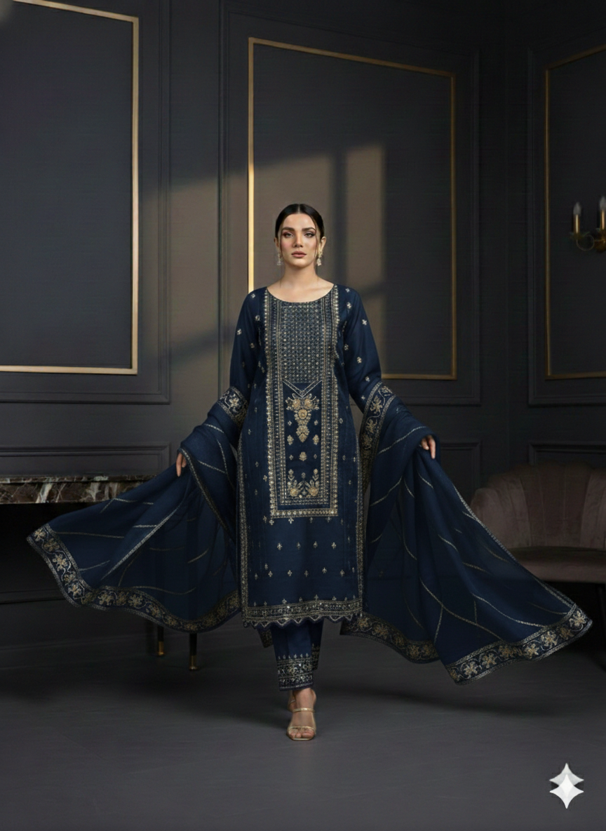 Jashn-e-Eid Exclusive: Premium Imported 3-Piece Suit – Luxury Festive Edition