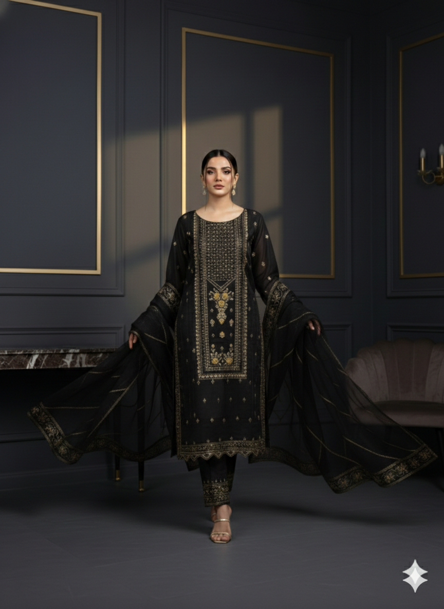 Jashn-e-Eid Exclusive: Premium Imported 3-Piece Suit – Luxury Festive Edition