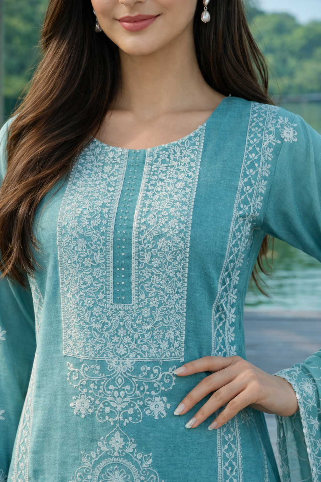 Elegant 3 Piece Chiffon Suit – Lightweight & Graceful