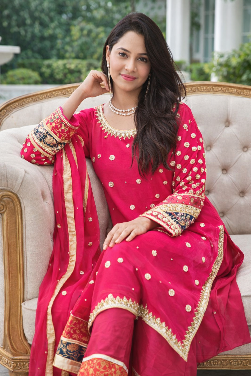 Elegant Chiffon Heavy Embroidered 3-Piece Lehenga Dress