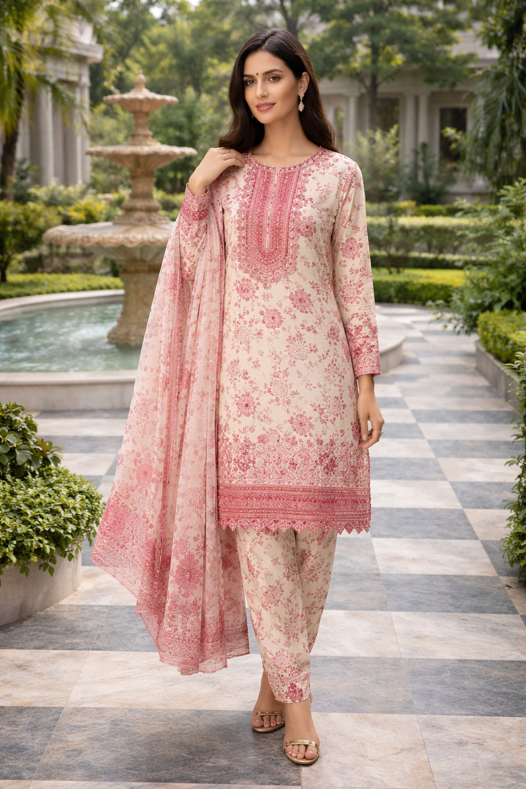 Elegant 3 Piece Lawn Embroidered Suit – Premium Summer Collection