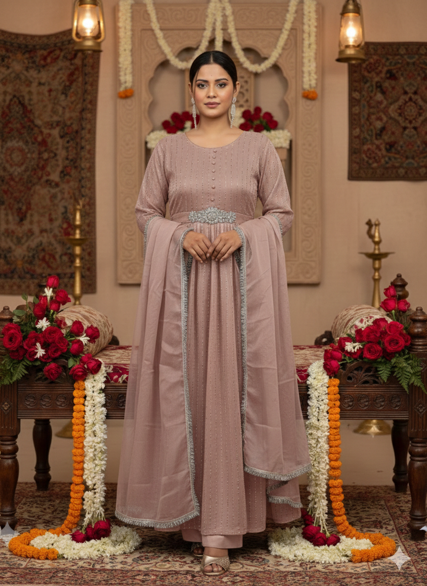 Eid Luxury Edition: Pure Organza 3-Piece Embroidered Maxi Set