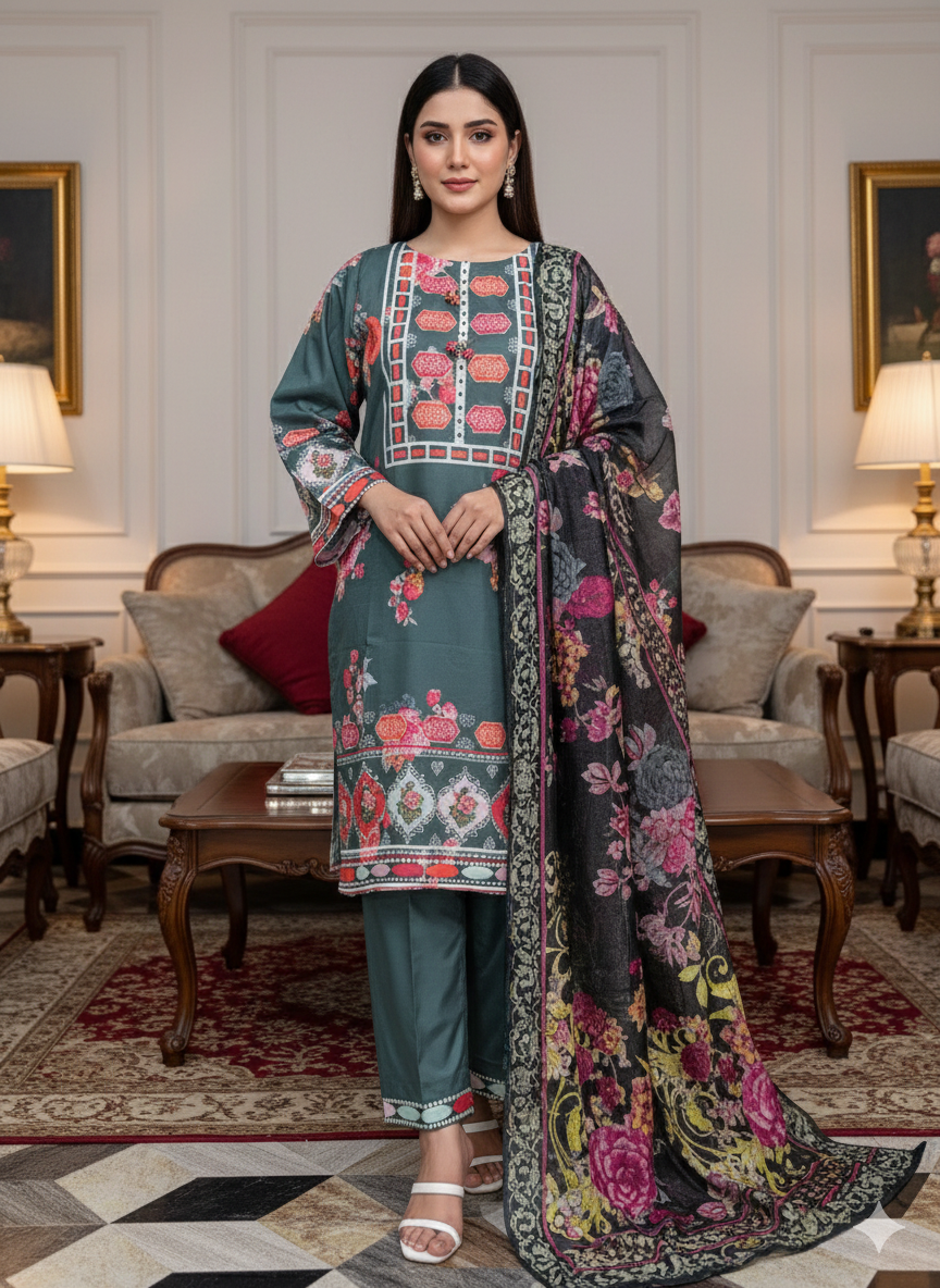 Pure Silk 3 Piece Kareena Style Suit – Premium Fabric | Elegant Festive Wear