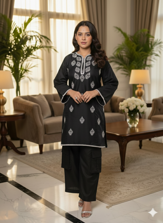 Premium Cotton 2-Piece Co-ord Set - Trendy Cargo Trouser & Shirt (Maroon/Black/Tea Blue/Camel)