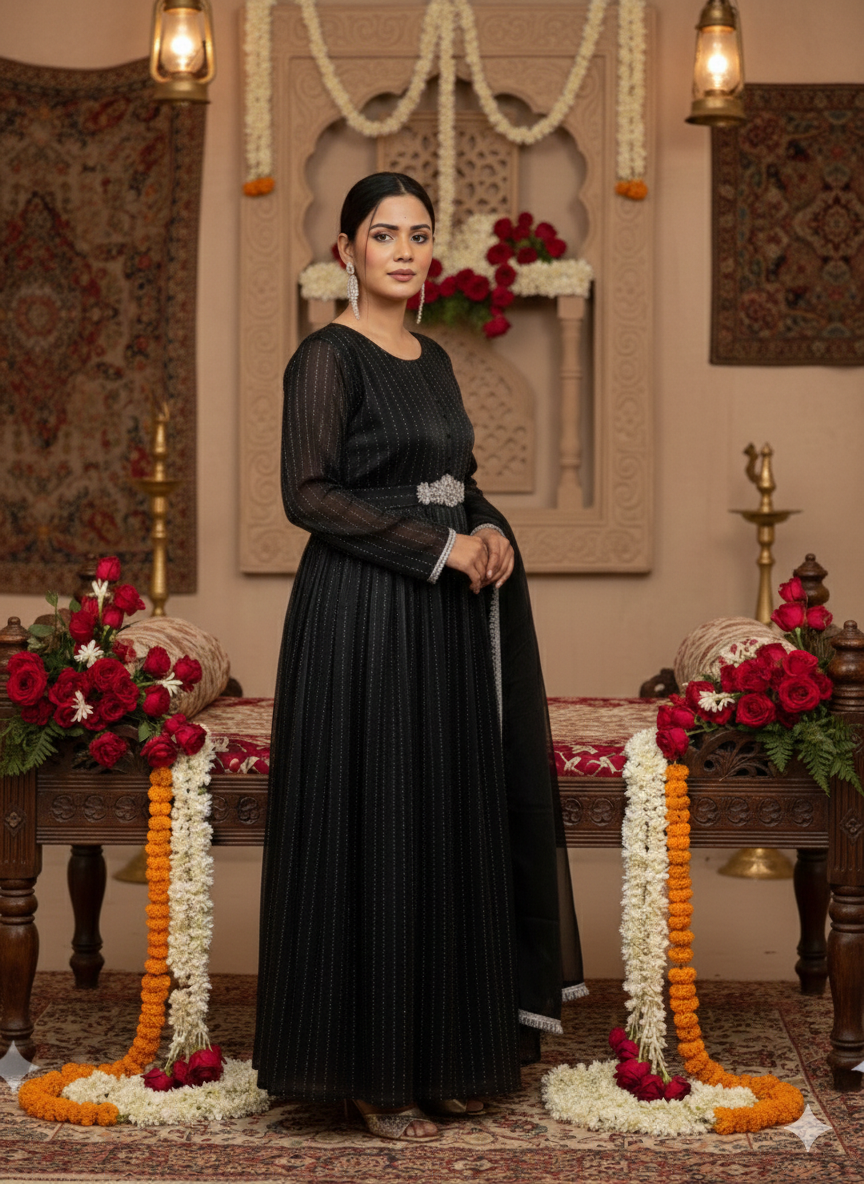 Eid Luxury Edition: Pure Organza 3-Piece Embroidered Maxi Set