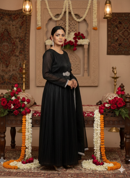 Eid Luxury Edition: Pure Organza 3-Piece Embroidered Maxi Set