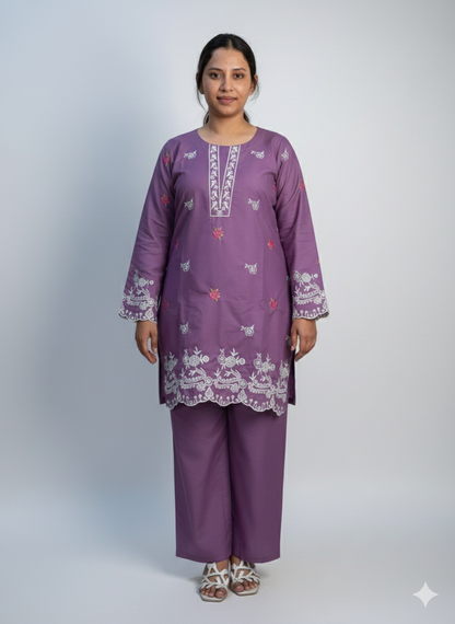 Pure Soft Cotton 2-Piece Suit | Skin-Friendly All-Season Wear