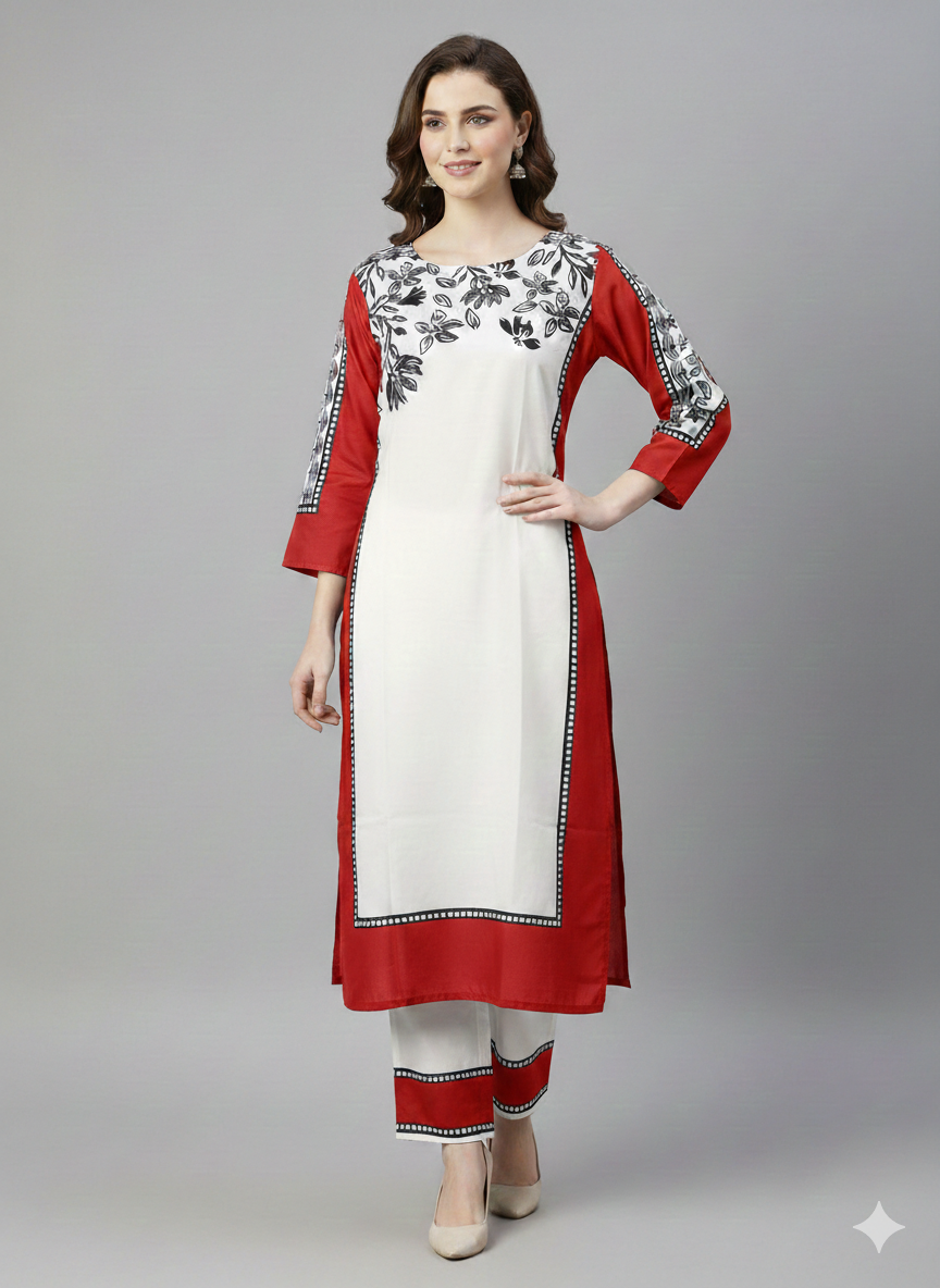 Premium Pure Silk 2-Piece Kaftan Set