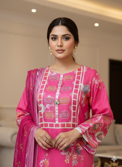 Pure Silk 3 Piece Kareena Style Suit – Premium Fabric | Elegant Festive Wear