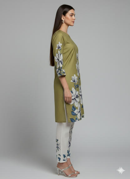 Pure Silk 2-Piece Printed Suit | Exclusive Art Print – New Arrival