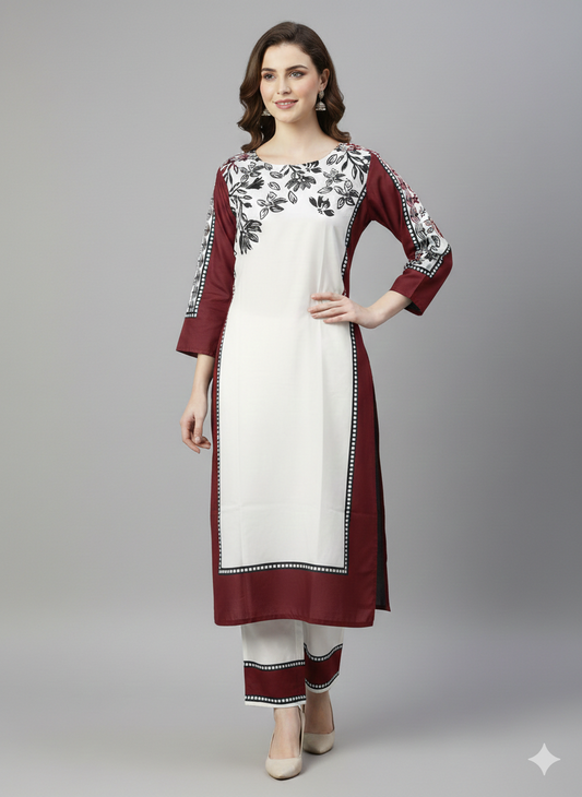 Premium Pure Silk 2-Piece Kaftan Set