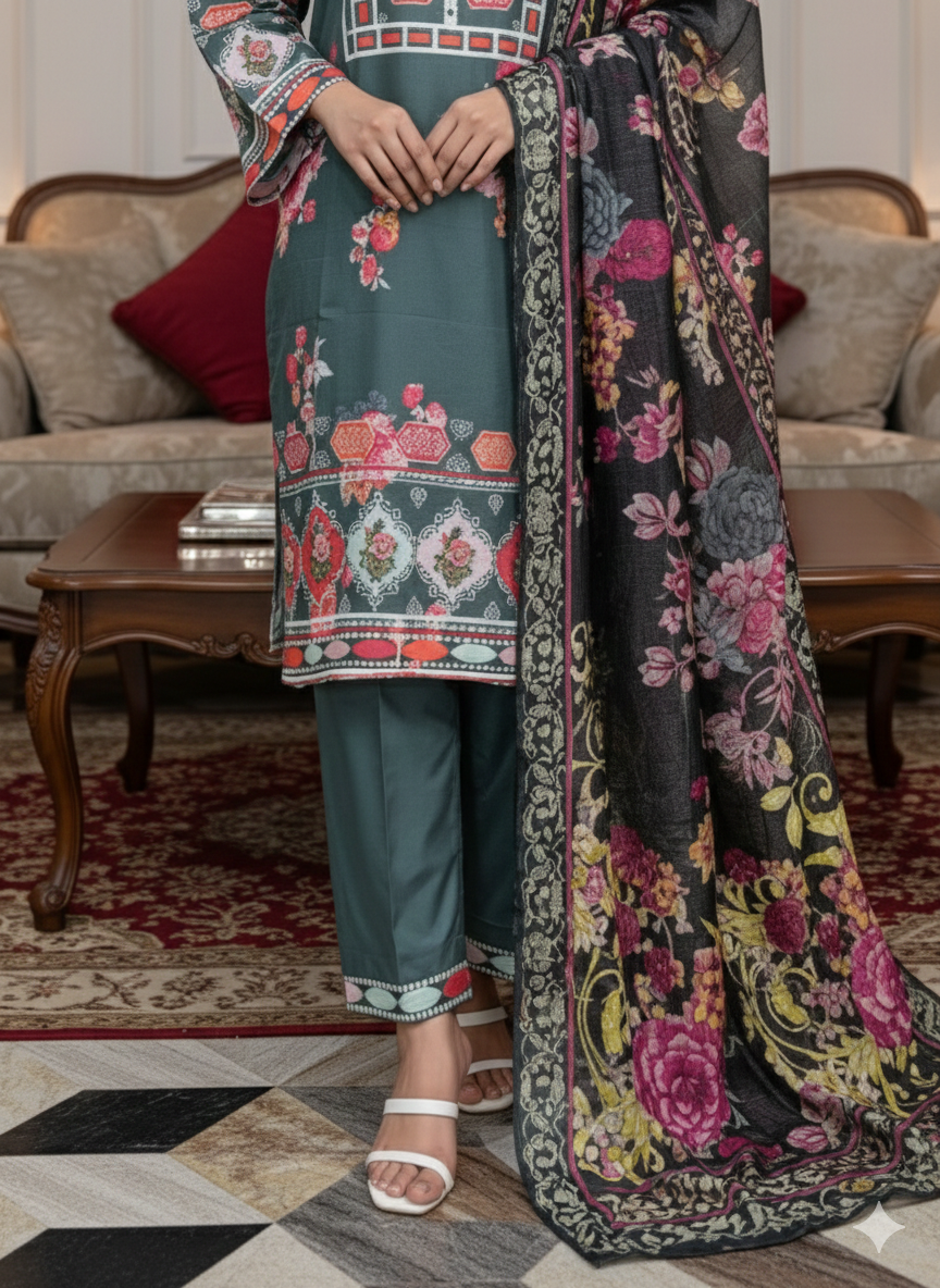 Pure Silk 3 Piece Kareena Style Suit – Premium Fabric | Elegant Festive Wear
