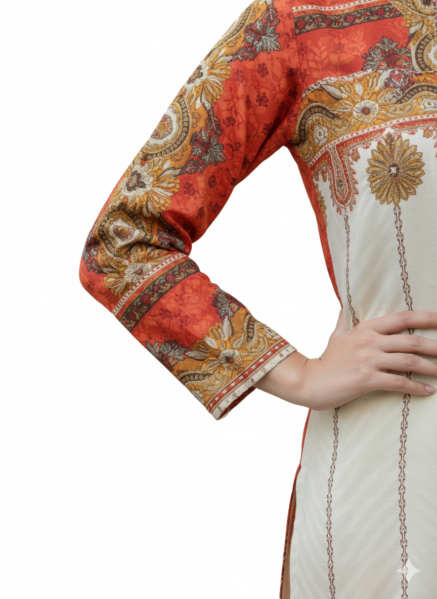 Pure Silk 2-Piece Printed Suit