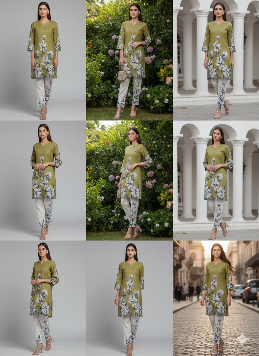 Pure Silk 2-Piece Printed Suit | Exclusive Art Print – New Arrival