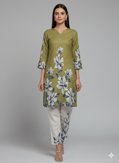 Pure Silk 2-Piece Printed Suit | Exclusive Art Print – New Arrival