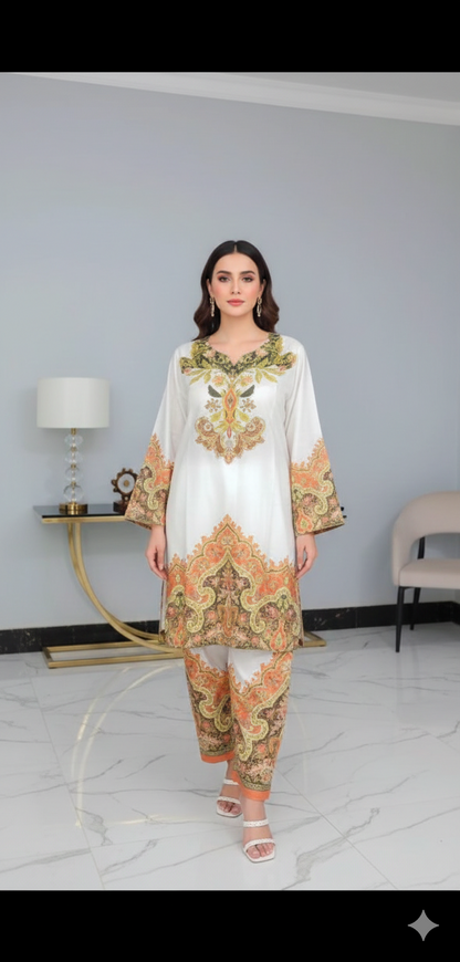 Bano Dora Premium Embroidered 2-Piece Suit – Luxury Collection