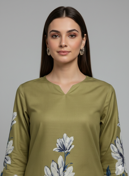 Pure Silk 2-Piece Printed Suit | Exclusive Art Print – New Arrival
