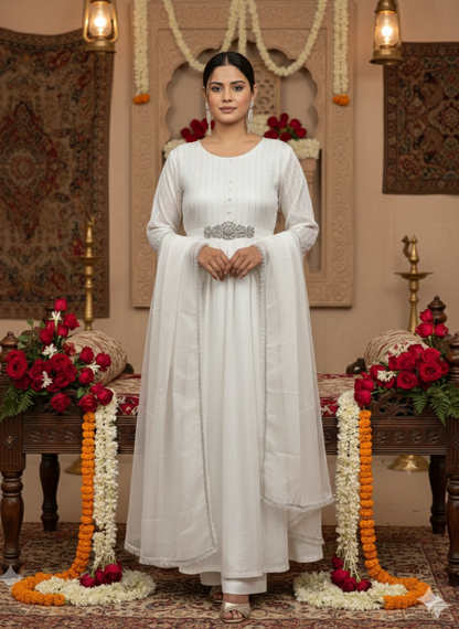 Eid Luxury Edition: Pure Organza 3-Piece Embroidered Maxi Set