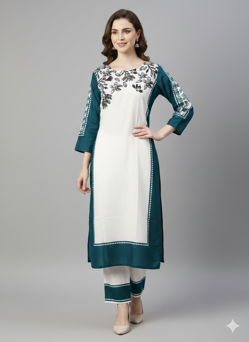 Premium Pure Silk 2-Piece Kaftan Set