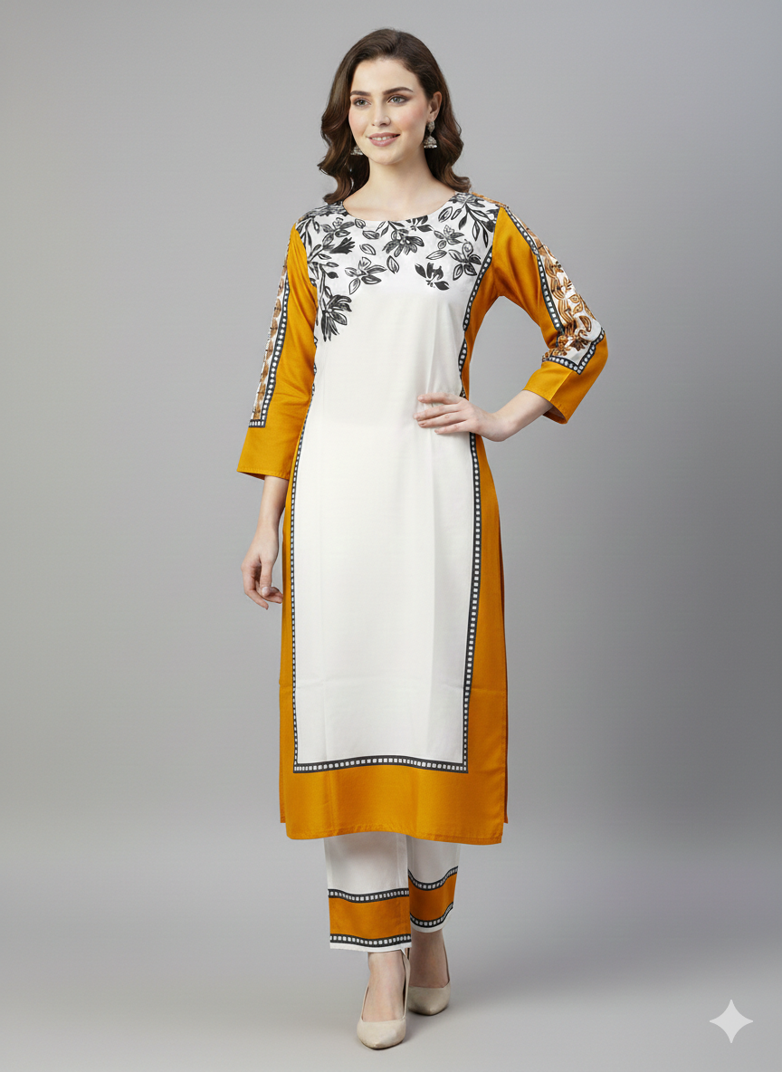 Premium Pure Silk 2-Piece Kaftan Set