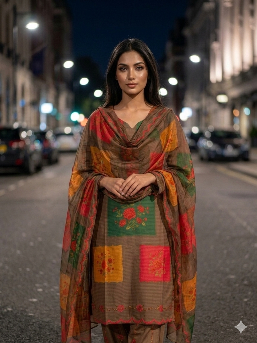 Elegant Summer Lawn 3 Piece Suit – Soft & Breathable Ladies Dress