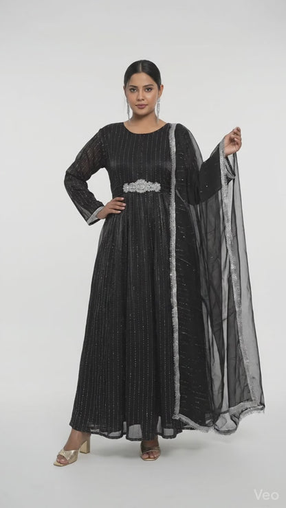 Eid Luxury Edition: Pure Organza 3-Piece Embroidered Maxi Set